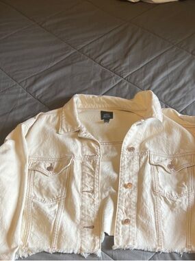 wild fable Cream Cropped Denim Jacket